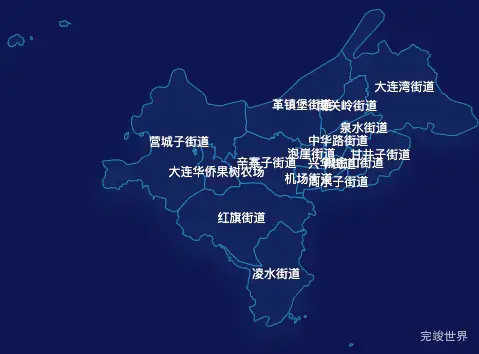 echarts大连市甘井子区geoJson地图地图下钻展示